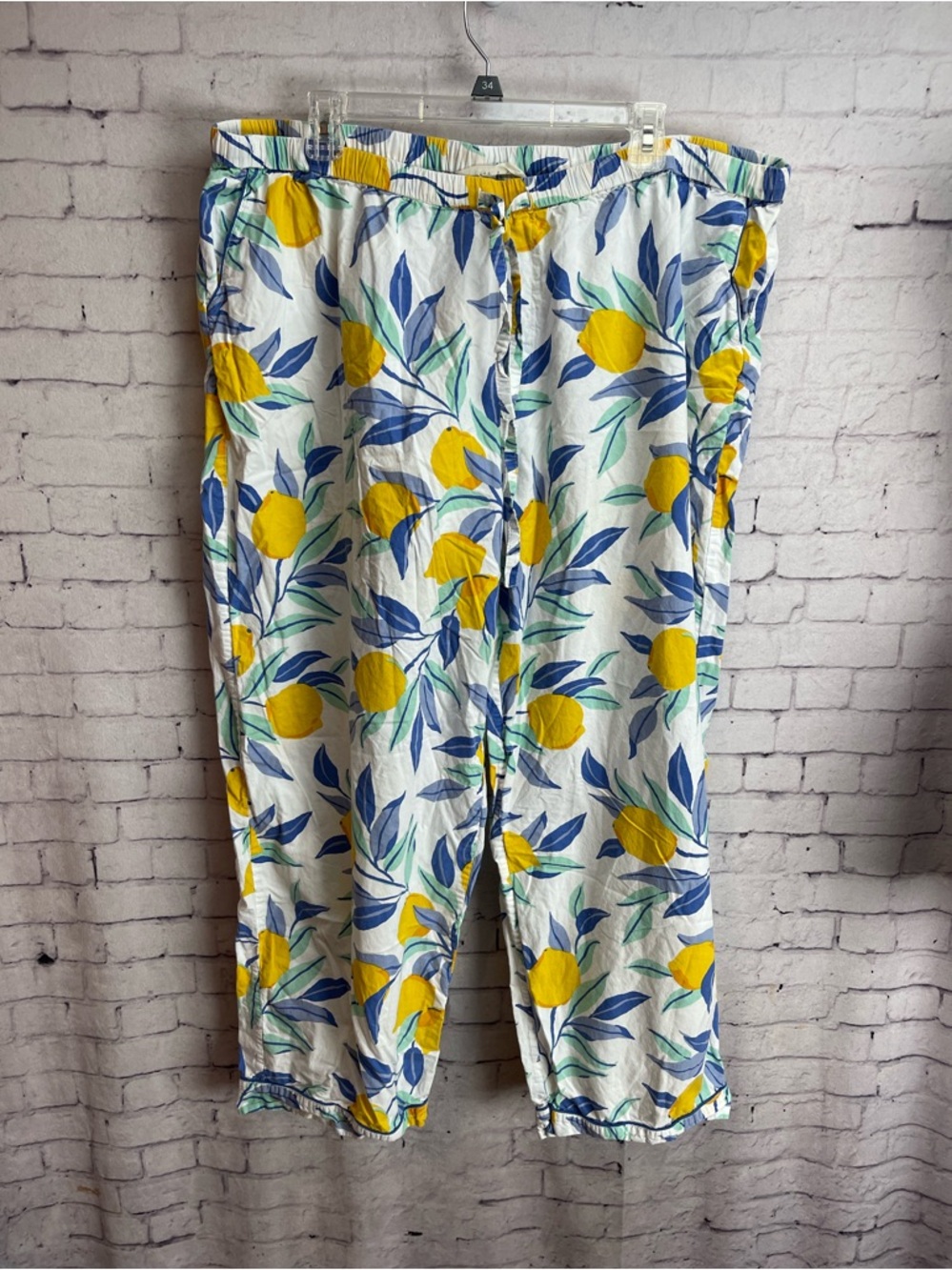 Printfresh size 2X pajama pants lemon print organic cotton